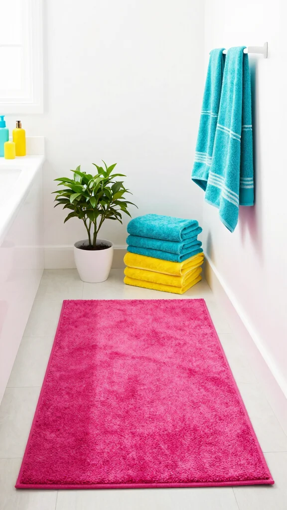 10 UGG-Style Plush Bathroom Rug Ideas for Ultra-Cozy Underfoot Comfort - 3. Bold and Bright Fuchsia Flair 1