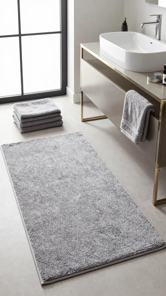 10 UGG-Style Plush Bathroom Rug Ideas for Ultra-Cozy Underfoot Comfort - 4. Soft Gray Chic 1