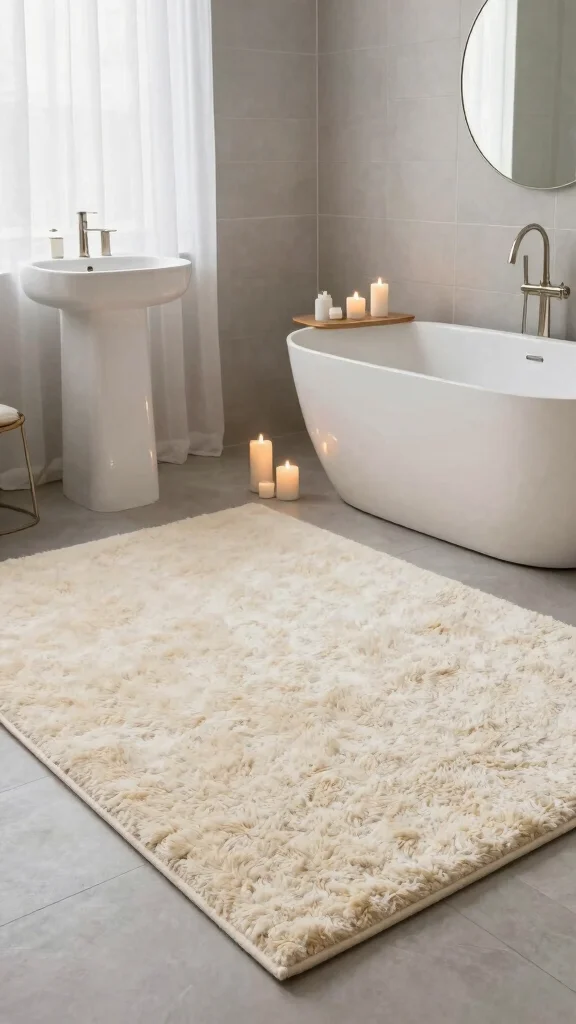 11 5x7 Bathroom Rug Ideas for a Generous Room-Filling Floor Layer - 5. Luxurious Natural Wool Rugs 1