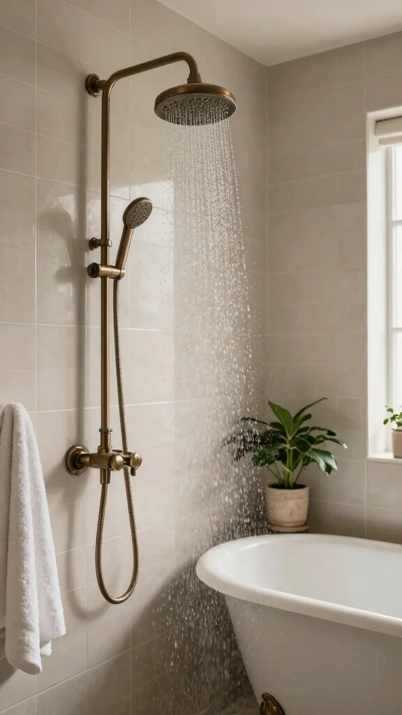 11 Bronze Shower Head Ideas for a Warm Vintage-Inspired Bathroom - 1. The Classic Rainfall Bronze Shower Head 1