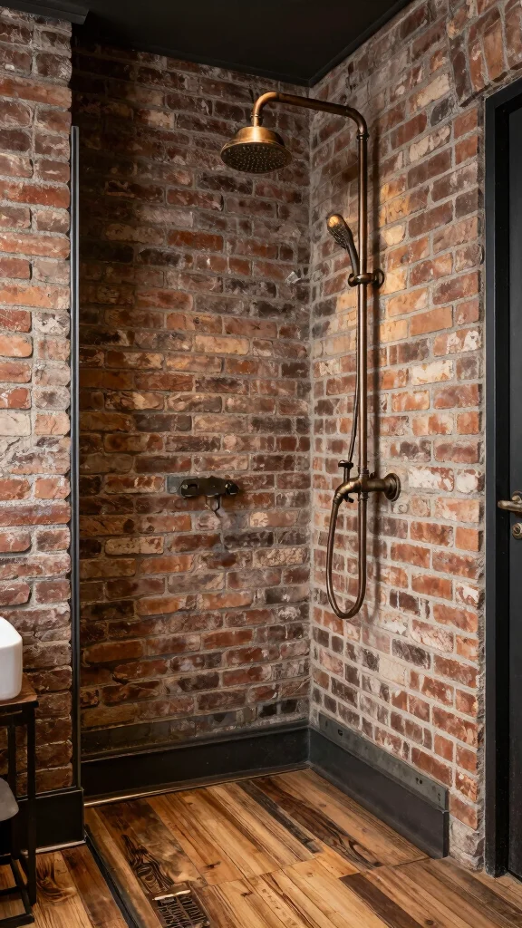 11 Bronze Shower Head Ideas for a Warm Vintage-Inspired Bathroom - 2. Vintage Industrial Bronze Shower Head 1
