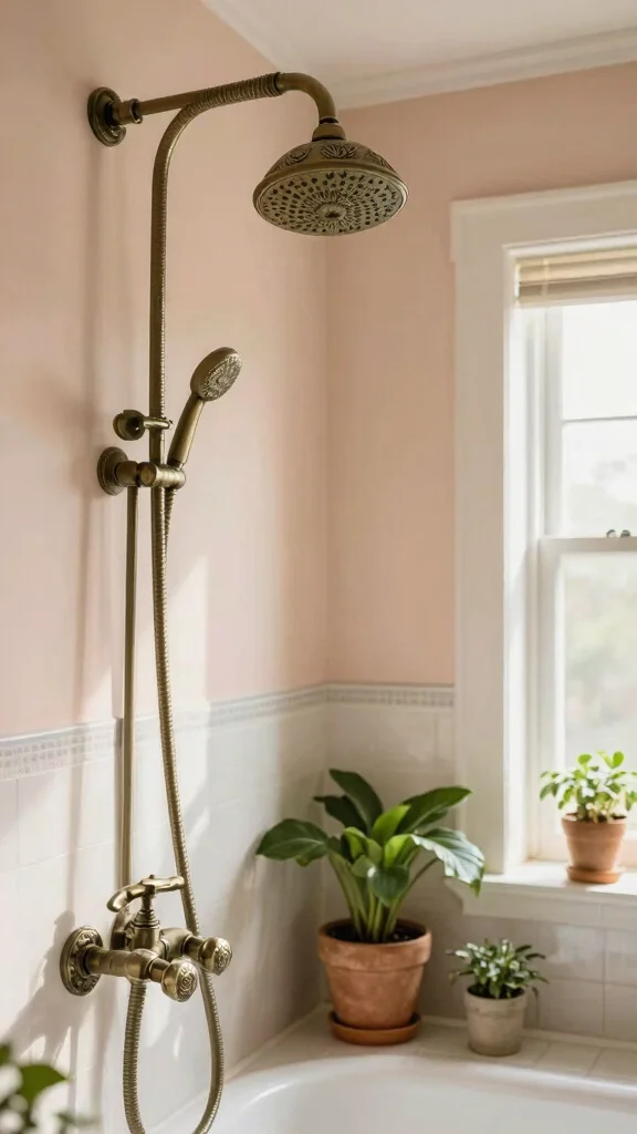 11 Bronze Shower Head Ideas for a Warm Vintage-Inspired Bathroom - 6. Vintage Botanical Bronze Shower Head 1