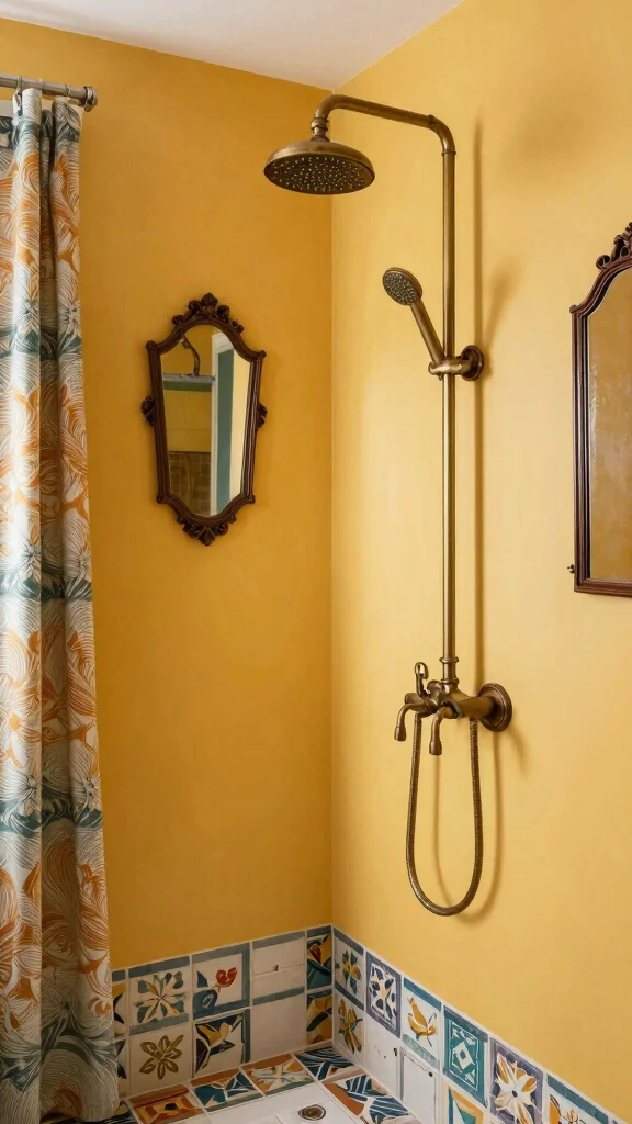 11 Bronze Shower Head Ideas for a Warm Vintage-Inspired Bathroom - 7. Retro Style Brass and Bronze Combo Shower Head 1