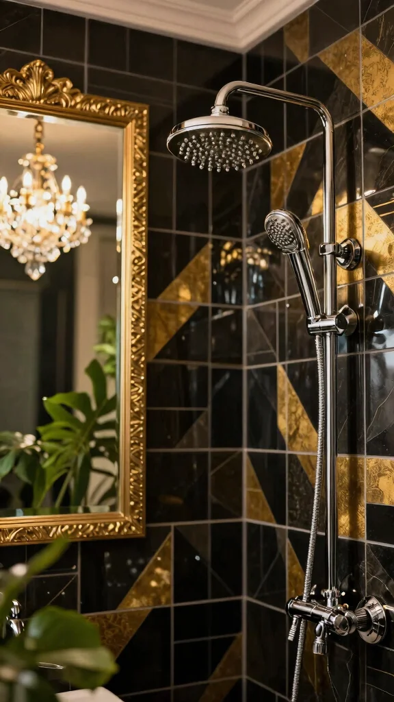 11 Chrome Shower Head Ideas for a Classic Polished Bathroom Look - 4. Art Deco Inspired Shower Heads 1