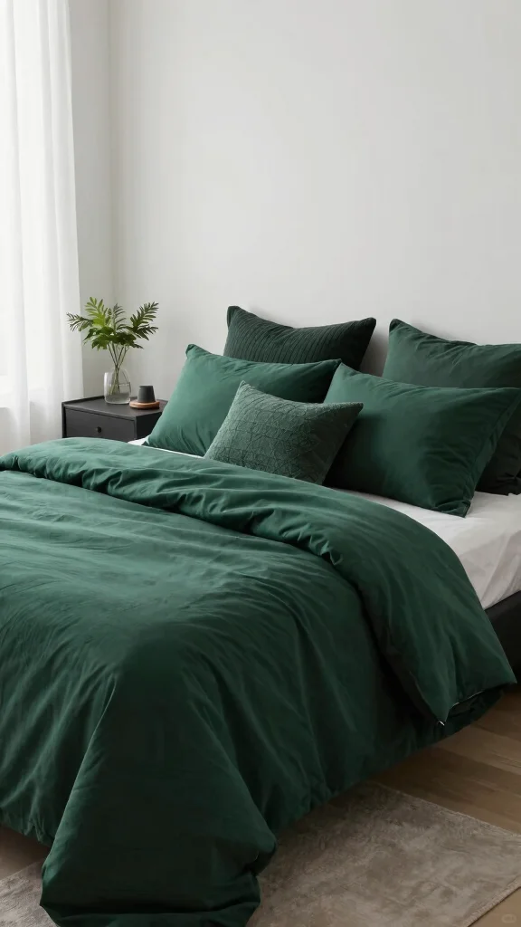 11 Dark Green Pillow Ideas for a Moody Rich Living Room or Bedroom - 5. Monochromatic Magic: A Cohesive Color Scheme 1