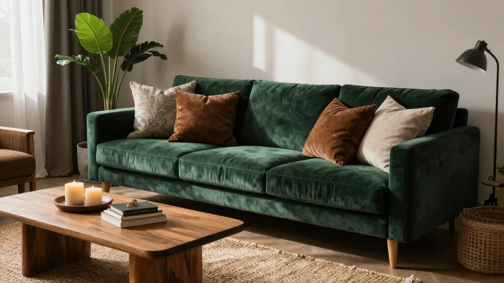 11 Dark Green Pillow Ideas for a Moody Rich Living Room or Bedroom
