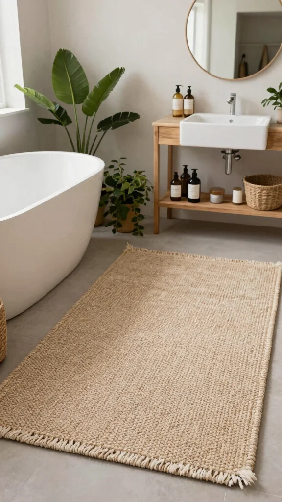 11 Eco-Friendly 3x5 Bathroom Rug Ideas for Small to Medium Bathroom Floors - 1. Chic Cotton Weave 1