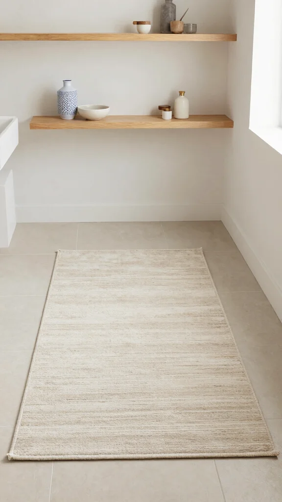 11 Eco-Friendly 3x5 Bathroom Rug Ideas for Small to Medium Bathroom Floors - 11. Minimalist Natural Dyed Rugs 1