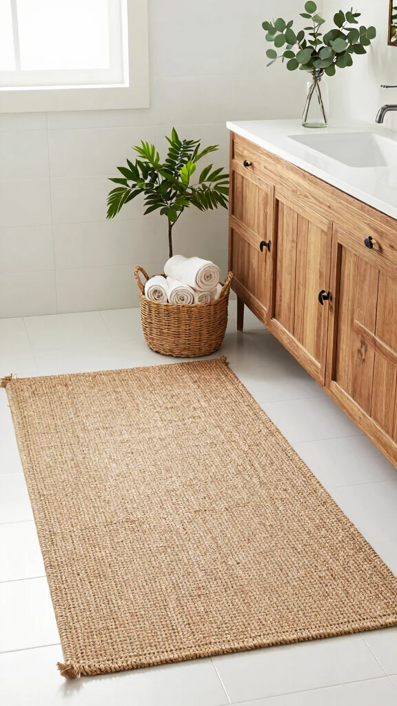 11 Eco-Friendly 3x5 Bathroom Rug Ideas for Small to Medium Bathroom Floors - 2. Natural Fiber Delight 1