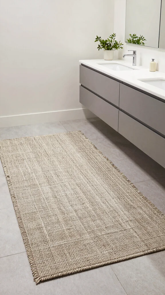 11 Eco-Friendly 3x5 Bathroom Rug Ideas for Small to Medium Bathroom Floors - 4. Earthy Recycled Fiber Rugs 1