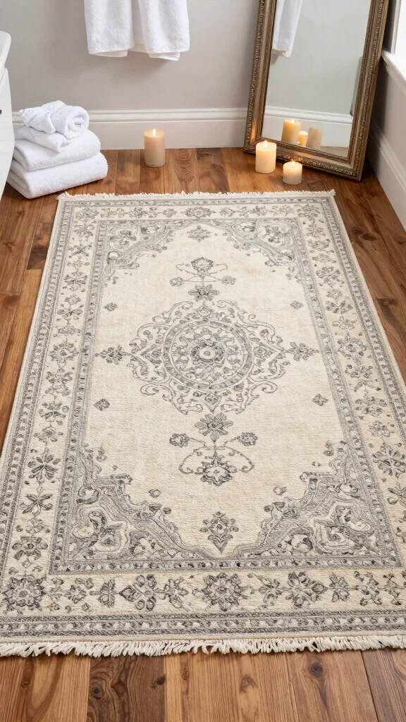 11 Eco-Friendly 4x6 Bathroom Rug Ideas for a Larger Bathroom or Double Vanity - 6. Handwoven Wool for Timeless Elegance 1