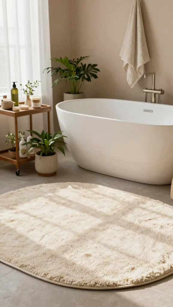 11 Eco-Friendly Half-Circle Bathroom Rug Ideas for Sustainable Home Decor - 1. Organic Cotton Bliss 1