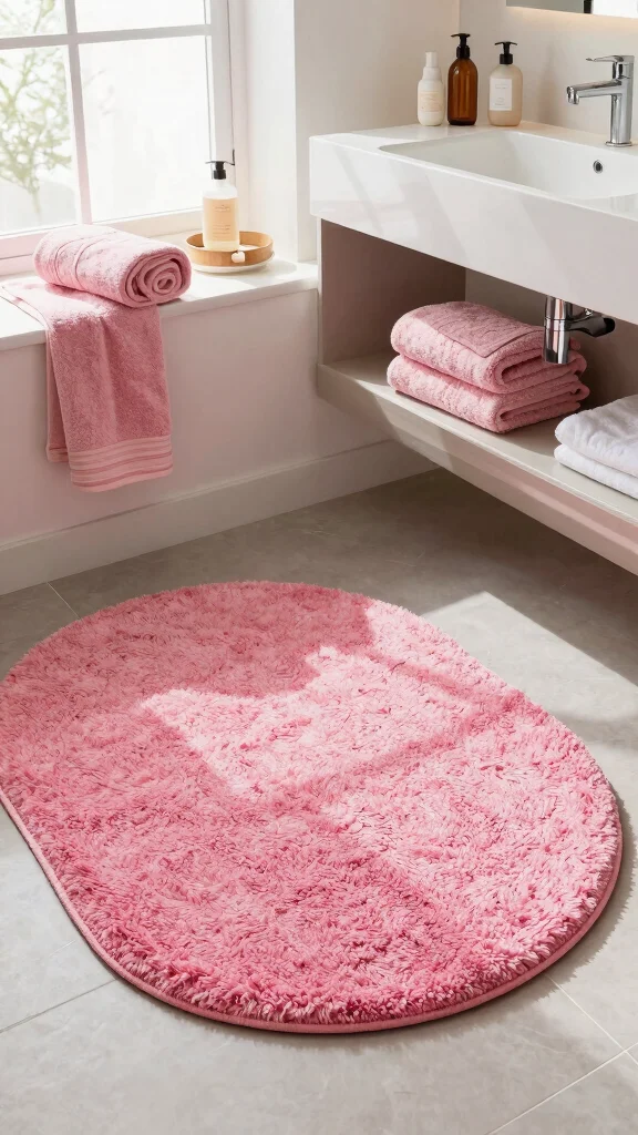11 Eco-Friendly Half-Circle Bathroom Rug Ideas for Sustainable Home Decor - 5. Chenille Comfort 1