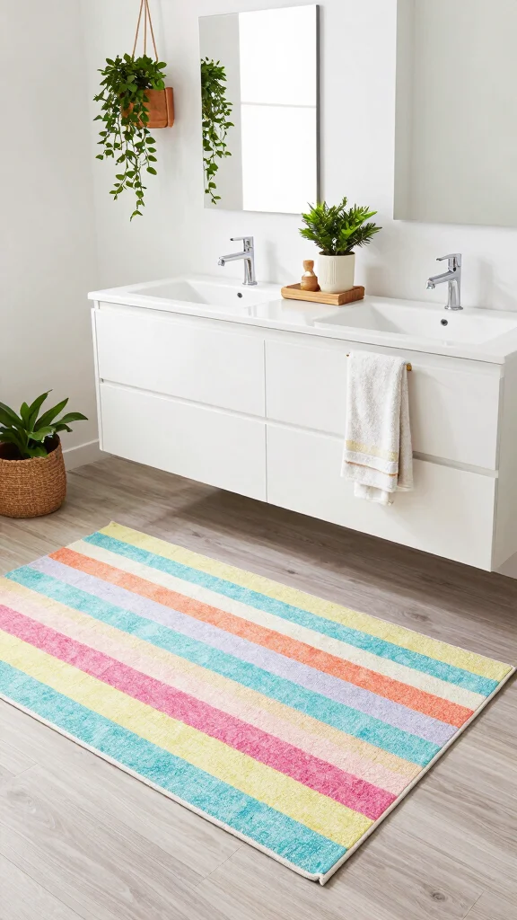 11 Extra-Long Bathroom Rug Ideas for Double Sinks and Wide Vanities - 2. Stylish Cotton Bliss 1