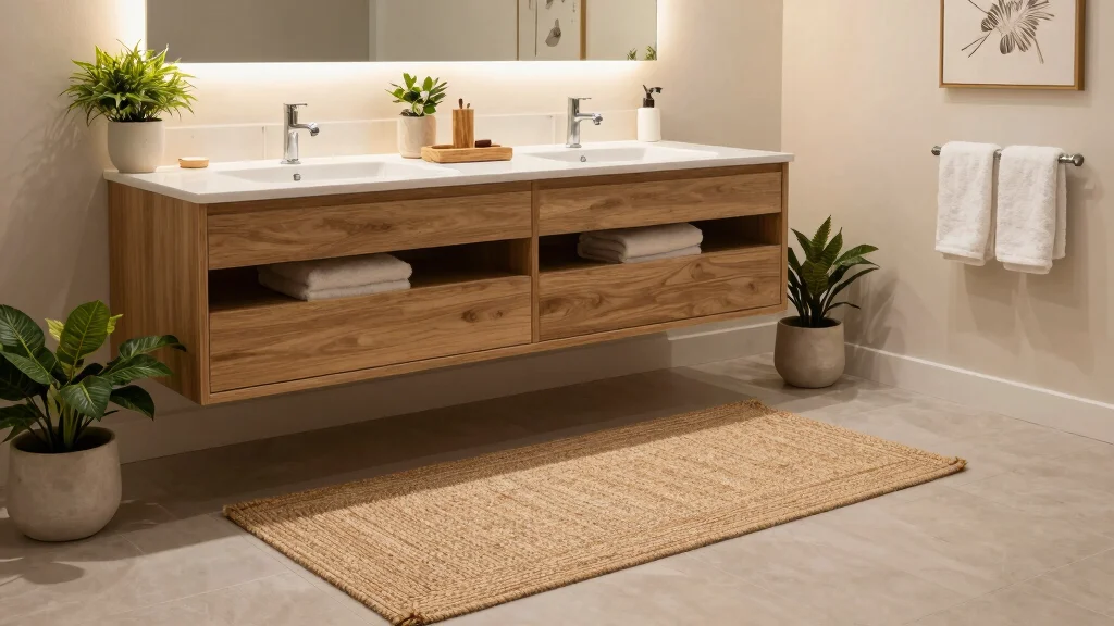 11 Extra-Long Bathroom Rug Ideas for Double Sinks and Wide Vanities