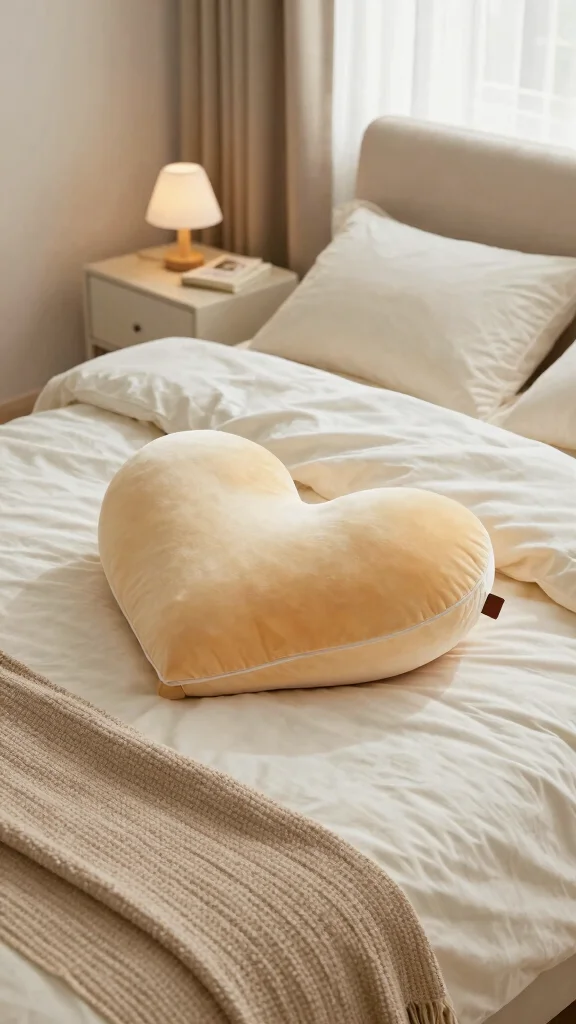 11 Heart-Shaped Pillow Ideas for a Sweet Romantic Home Accent - 10. Heart-Shaped Lumbar Pillow 1