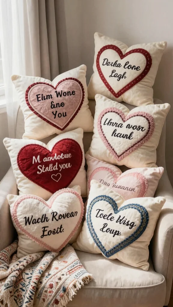 11 Heart-Shaped Pillow Ideas for a Sweet Romantic Home Accent - 11. Customizable Heart Pillow 1