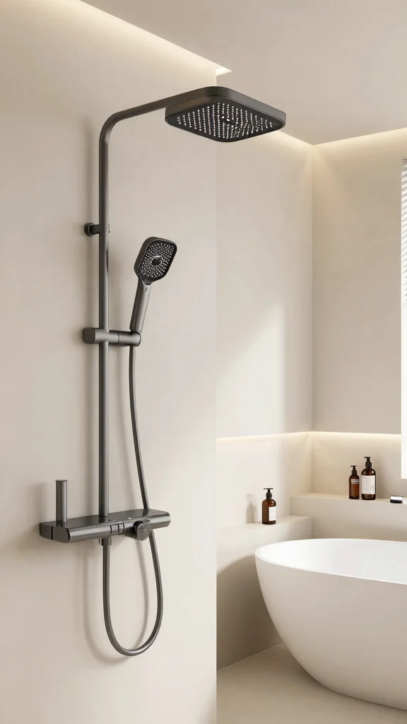 11 LED Shower Head Ideas for a Colorful Temperature-Sensing Shower Experience - 3. Modern Shower Experiences: Combining Technology and Design 1
