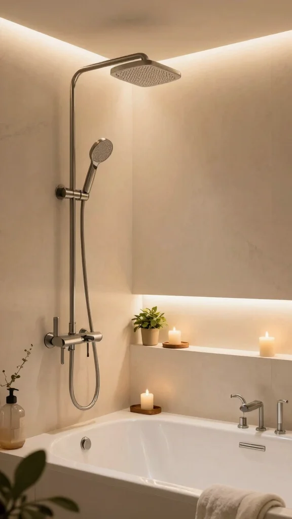 11 LED Shower Head Ideas for a Colorful Temperature-Sensing Shower Experience - 4. Bathroom Lighting Ideas: Enhancing the Shower Environment 1