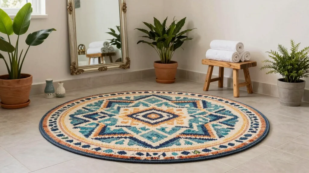 11 Large Round Bathroom Rug Ideas for a Bold Centered Floor Moment