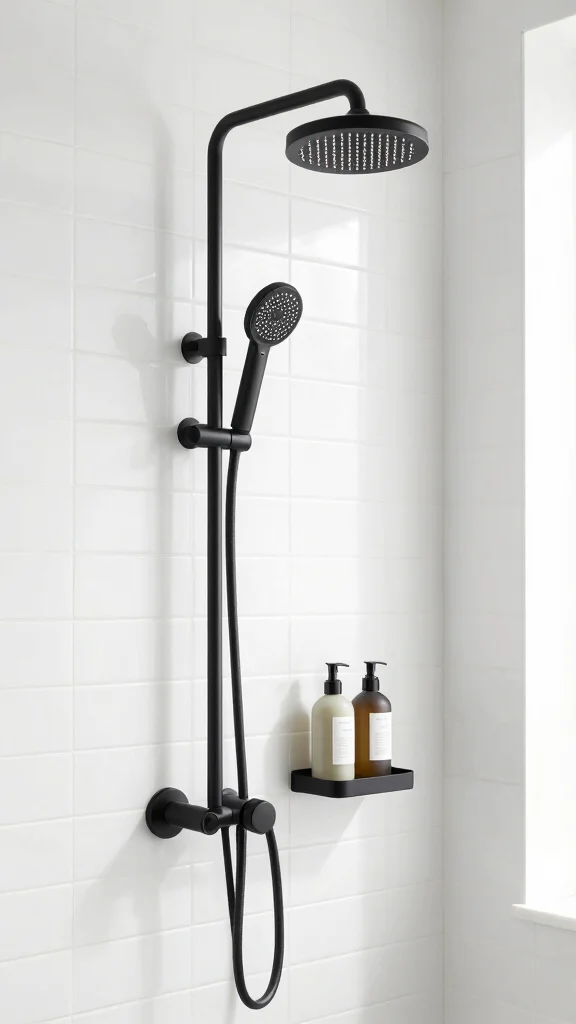 11 Matte Black Shower Head Ideas for a Bold Contemporary Bathroom - 3. Wall-Mounted Matte Black Shower Heads 1
