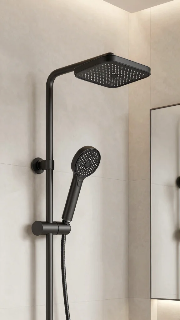 11 Matte Black Shower Head Ideas for a Bold Contemporary Bathroom - 9. Multi-Functional Shower Heads 1