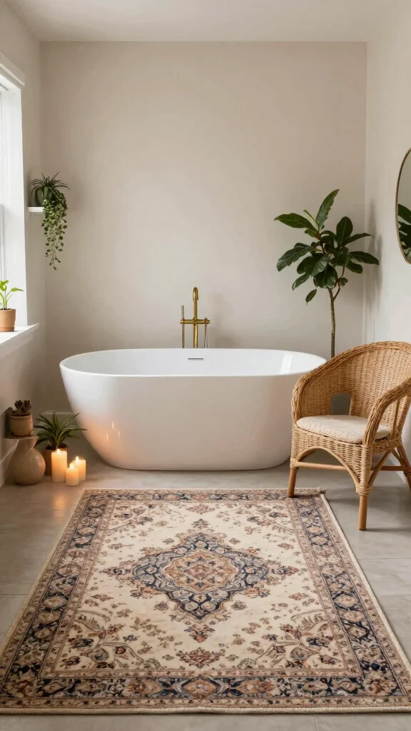 11 Persian Rug Ideas for the Bathroom for a Bold Vintage Floor Moment - 6. Creating a Cozy Retreat 1