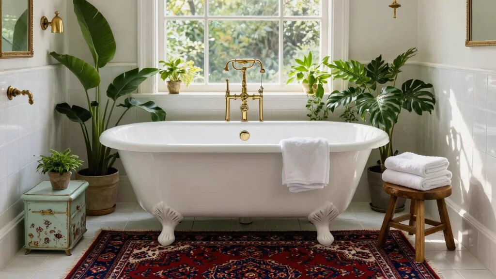 11 Persian Rug Ideas for the Bathroom for a Bold Vintage Floor Moment