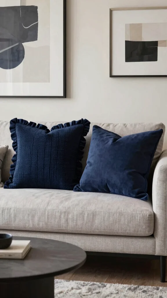 11 Ruffle Pillow Ideas for a Soft Romantic Feminine Touch - 10. Monochrome Ruffled Throw Pillows 1