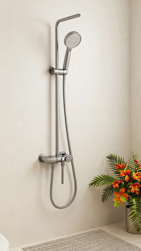 11 Shower Head Extender Ideas for Better Reach and More Flexible Positioning - 2. Handheld Shower Head with Extension Hose 1