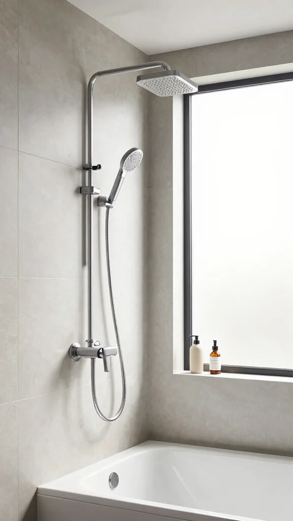 11 Shower Head Extender Ideas for Better Reach and More Flexible Positioning - 3. Wall-Mounted Shower Head Extender 1