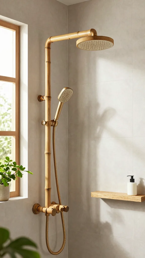 11 Shower Head Extension Arm Ideas for the Perfect Angle and Height - 3. Eco-Friendly Bamboo Options 1