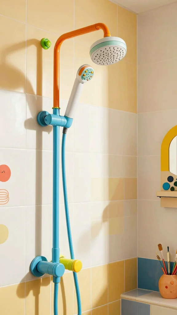 11 Shower Head Extension Arm Ideas for the Perfect Angle and Height - 4. Colorful and Artistic Designs 1
