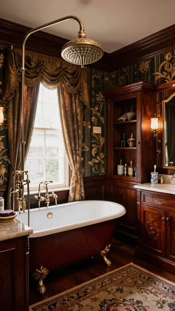 11 Vintage Shower Head Ideas for a Classic Period-Inspired Bathroom - 1. The Victorian Elegance 1