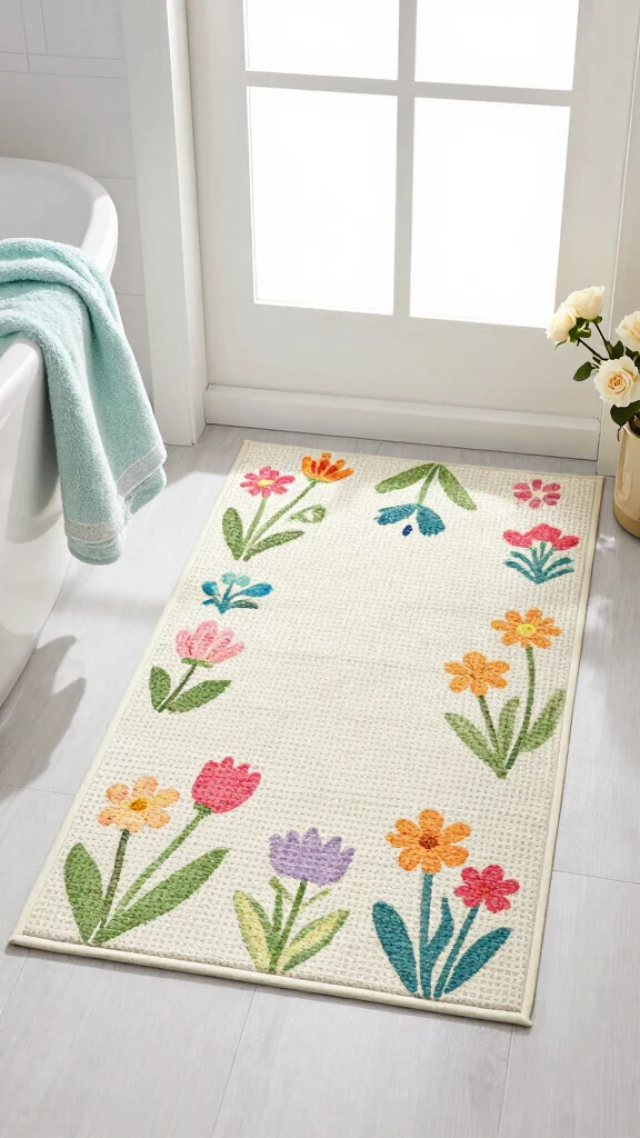 11 Waffle-Weave Bathroom Rug Ideas for a Light Quick-Drying Floor Textile - 11. Seasonal Patterns 1