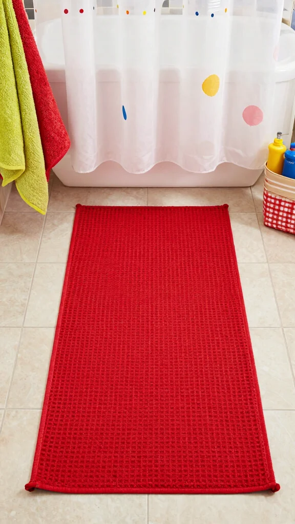 11 Waffle-Weave Bathroom Rug Ideas for a Light Quick-Drying Floor Textile - 4. Bold and Bright Colors 1