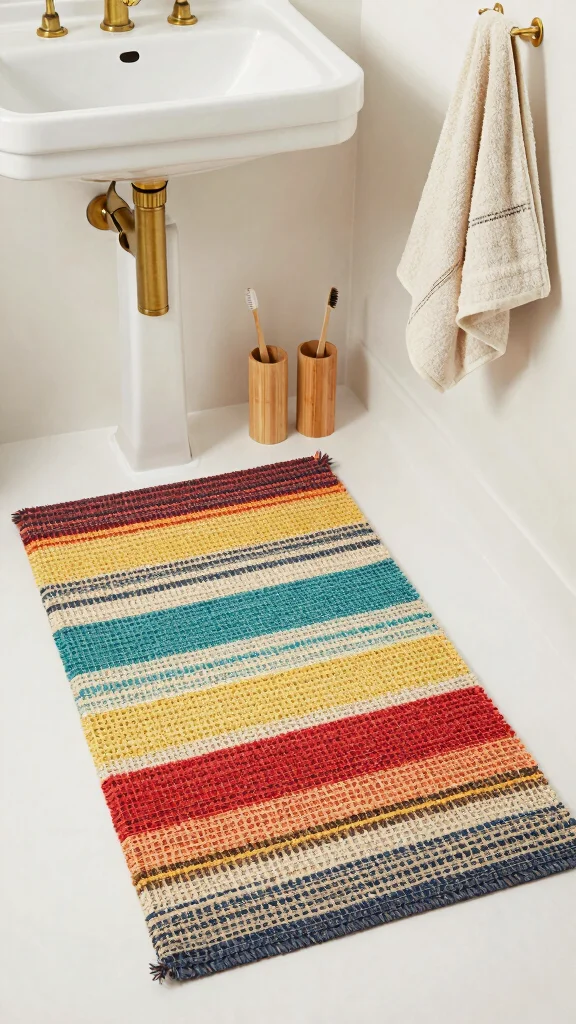 11 Waffle-Weave Bathroom Rug Ideas for a Light Quick-Drying Floor Textile - 5. Eco-Chic Recycled Fibers 1