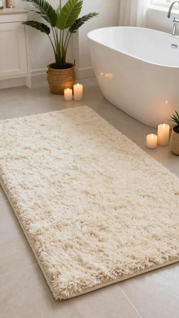 11 Washable Bathroom Runner Rug Ideas That Stay Clean and Look Fresh - 10. Soft Shag Rugs 1