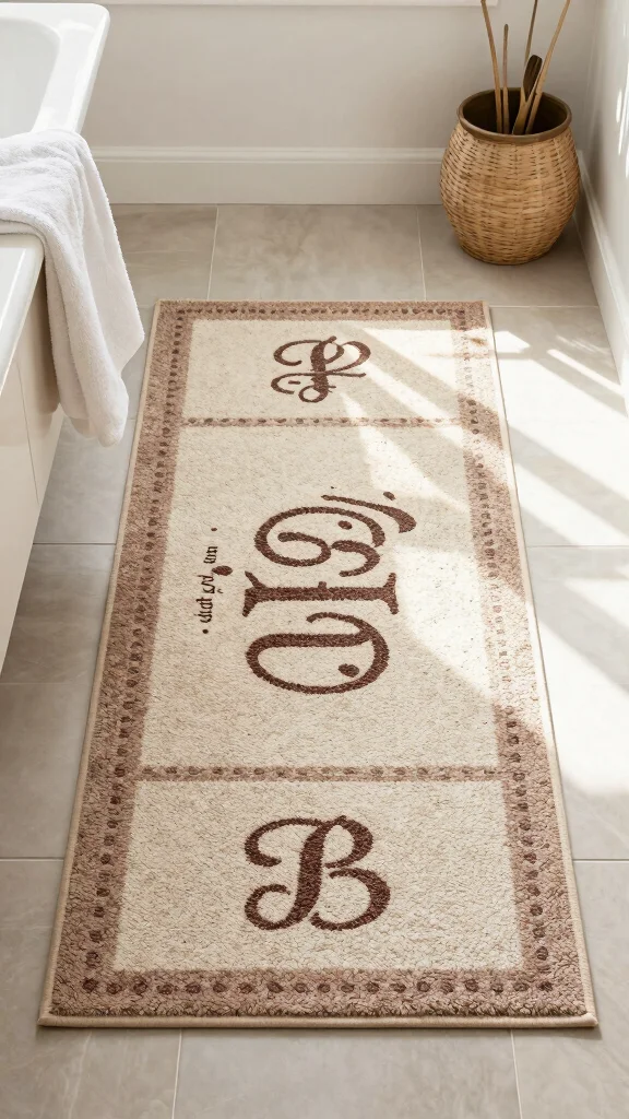 11 Washable Bathroom Runner Rug Ideas That Stay Clean and Look Fresh - 11. Personalized Printed Rugs 1