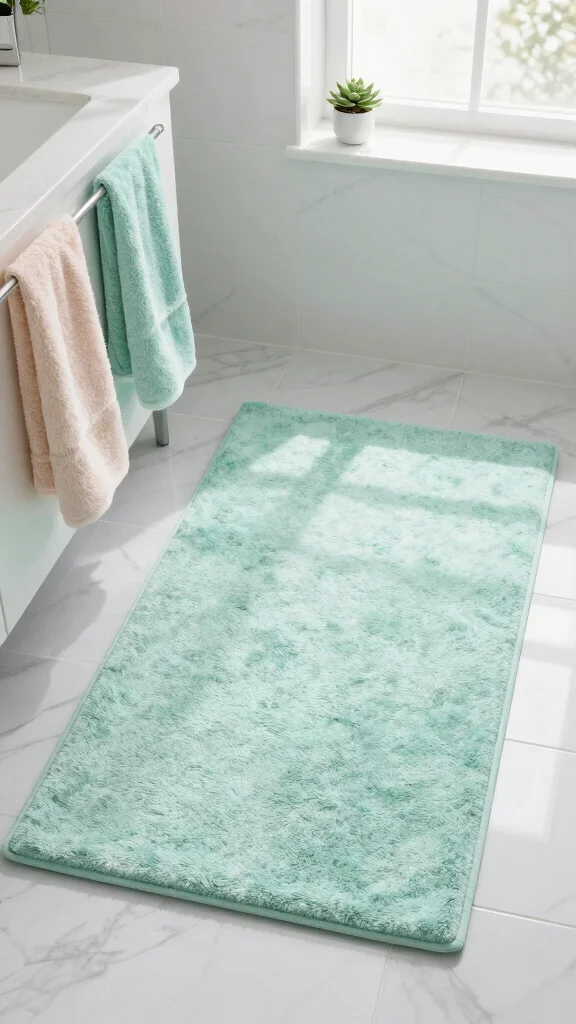 11 Washable Bathroom Runner Rug Ideas That Stay Clean and Look Fresh - 3. Soft Pastel Tones 1