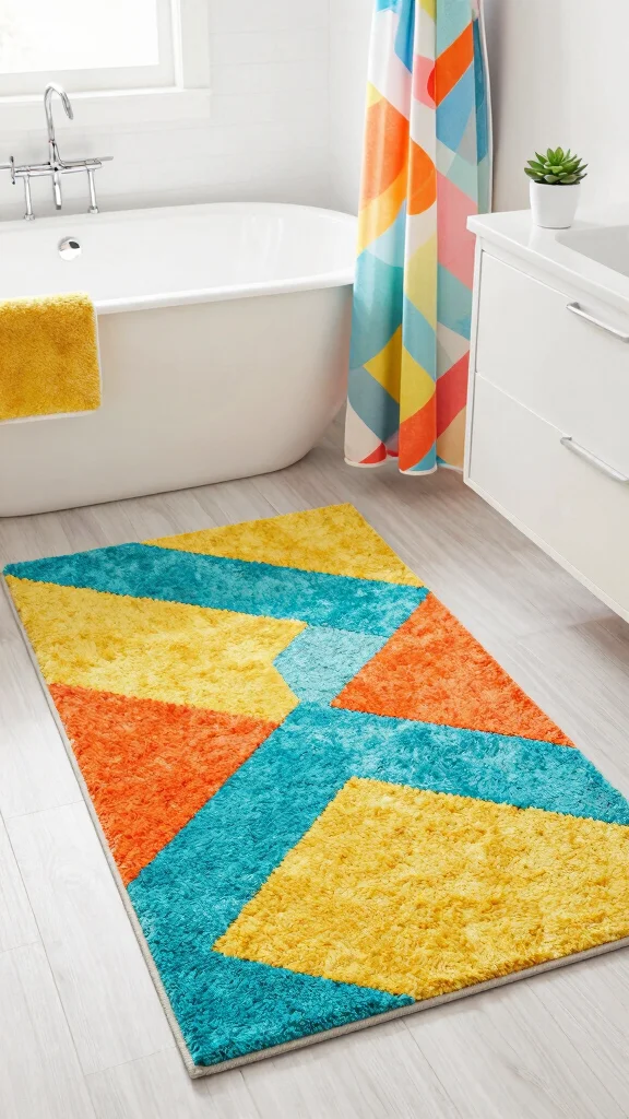 12 3-Piece Bathroom Rug Set Ideas for a Coordinated Complete Floor - 2. Vibrant Recycled Polyester 1