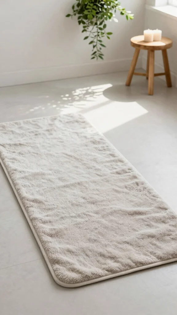 12 Bathroom Rug and Runner Ideas for a Layered Cohesive Floor - 1. Organic Cotton Bliss 1