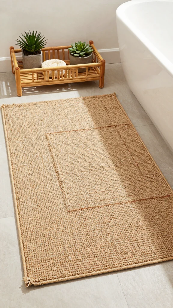 12 Bathroom Rug and Runner Ideas for a Layered Cohesive Floor - 10. Eco-Conscious Recycled Materials 1