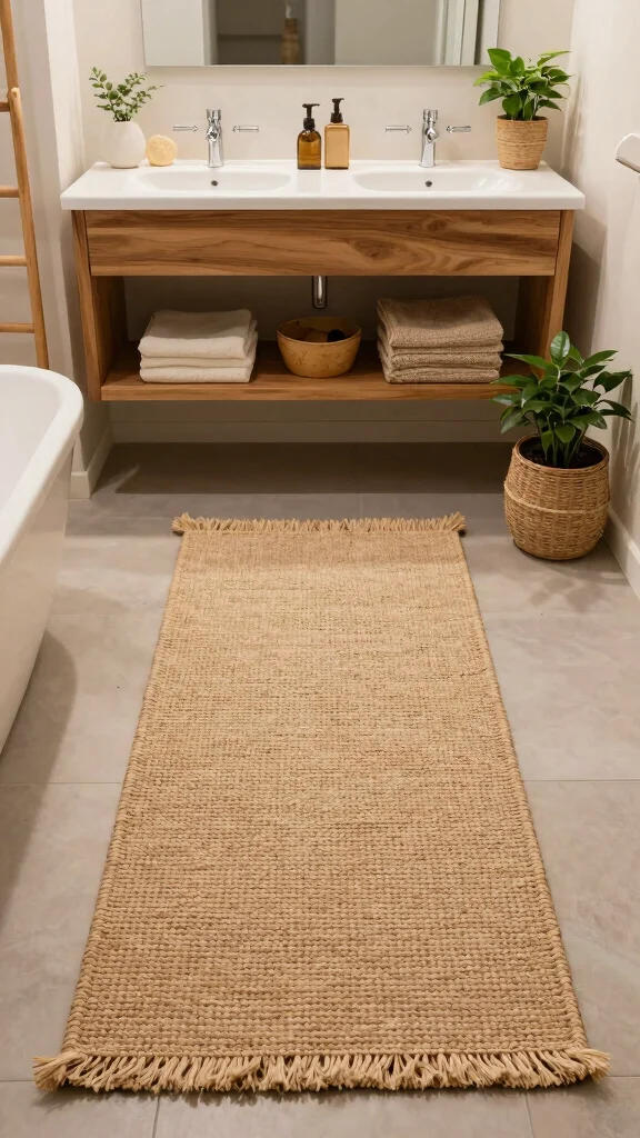 12 Bathroom Runner Rug Ideas for Narrow Floors and Double Vanities - 10. Eco-Friendly Materials 1