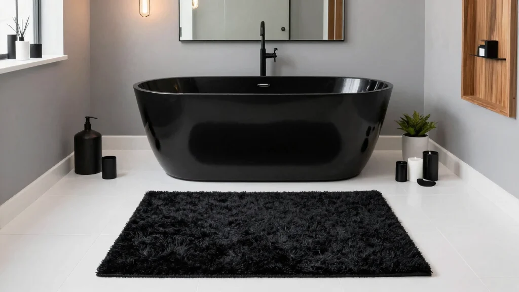 12 Black Bathroom Rug Ideas for a Bold Grounding Floor Detail