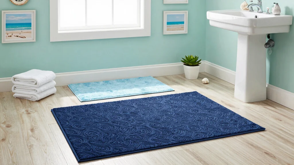 12 Blue Bathroom Rug Ideas From Navy to Sky for a Fresh Calm Floor