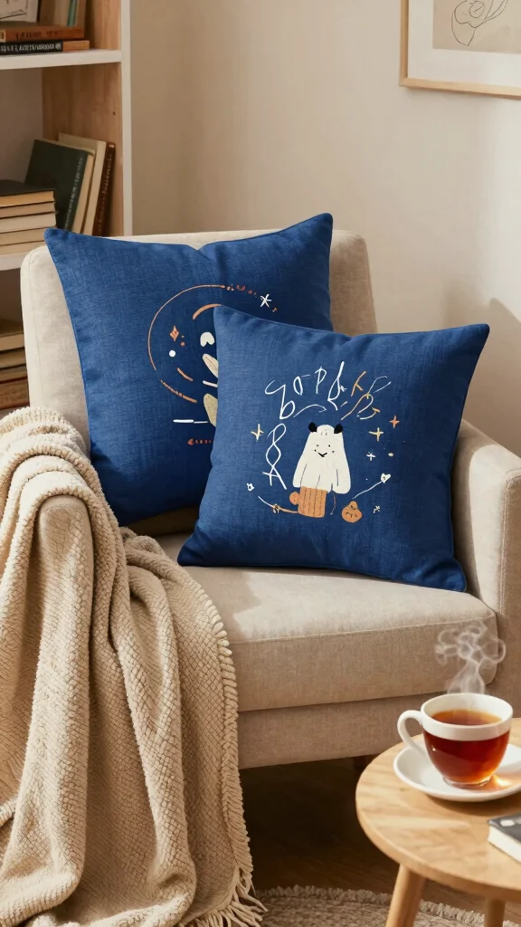 12 Blue Pillow Ideas From Navy to Sky for Every Room and Style - 12. Personalized Pillow Covers 1