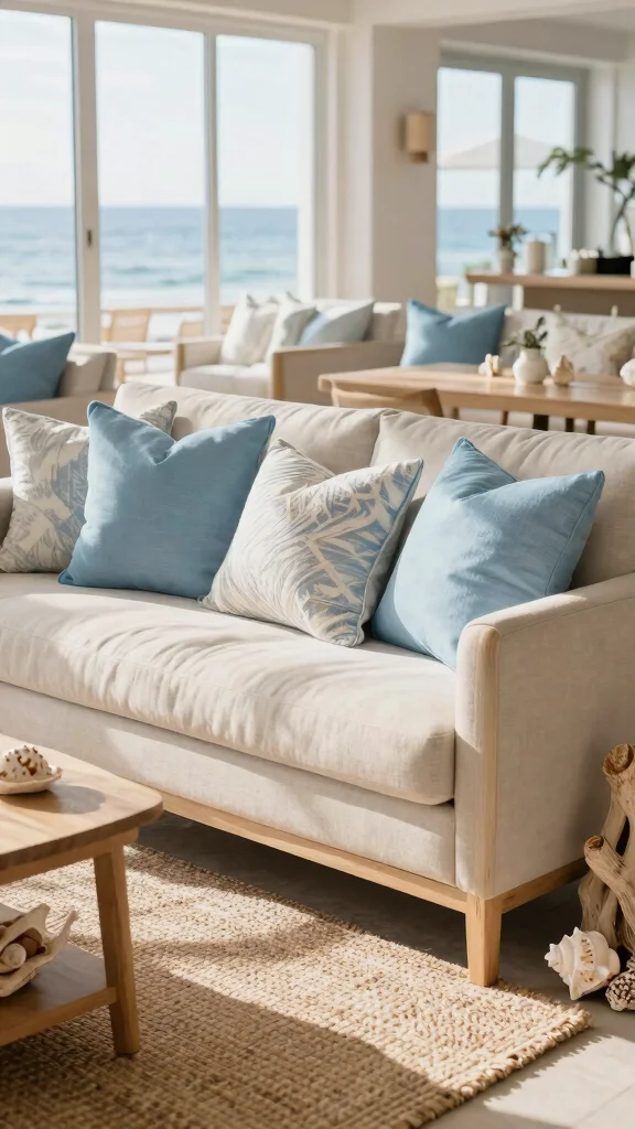 12 Blue Pillow Ideas From Navy to Sky for Every Room and Style - 2. Sky Blue for a Coastal Feel 1