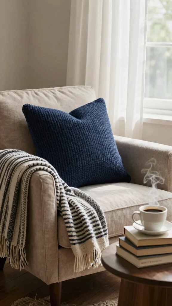 12 Blue Pillow Ideas From Navy to Sky for Every Room and Style - 3. Textured Knitted Pillows 1
