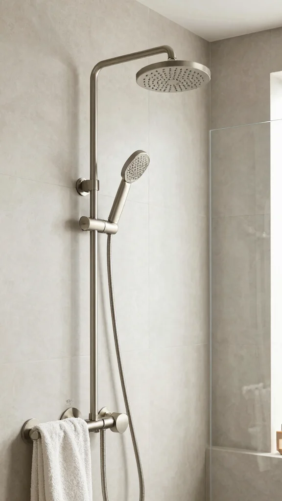 12 Brushed Nickel Shower Head Ideas for a Timeless Versatile Finish - 1. Minimalist Brushed Nickel Rain Shower Head 1
